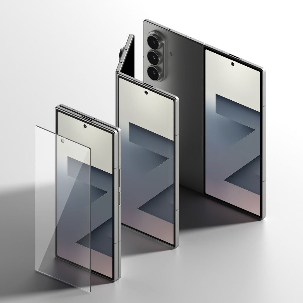 Защитно фолио Ringke Easy Slide за външен екран за Samsung Galaxy Z Fold7 F966, закалено стъкло, пълно залепване, комплект от 2 броя