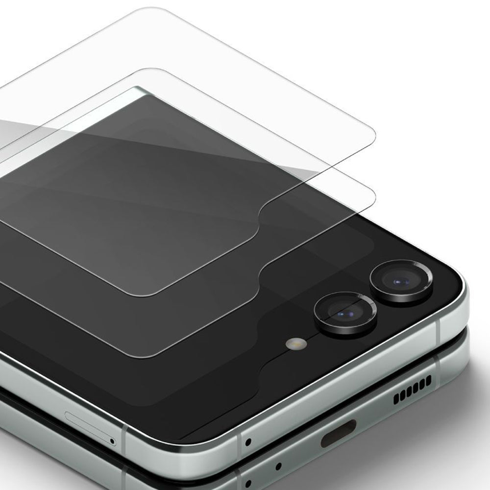 Защитно фолио Ringke за външен екран за Samsung Galaxy Z Flip5 F731, закалено стъкло, пълно залепване, комплект от 2 броя