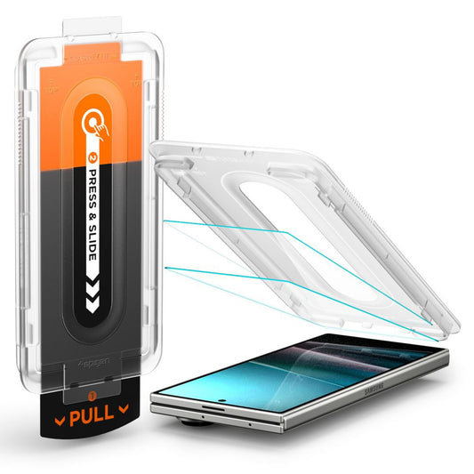 Фолио за защита на външен екран Spigen GlastR EZ FIT Pro HD за Samsung Galaxy Z Fold7 F966, закалено стъкло, пълно залепване, комплект от 2 броя AGL09579