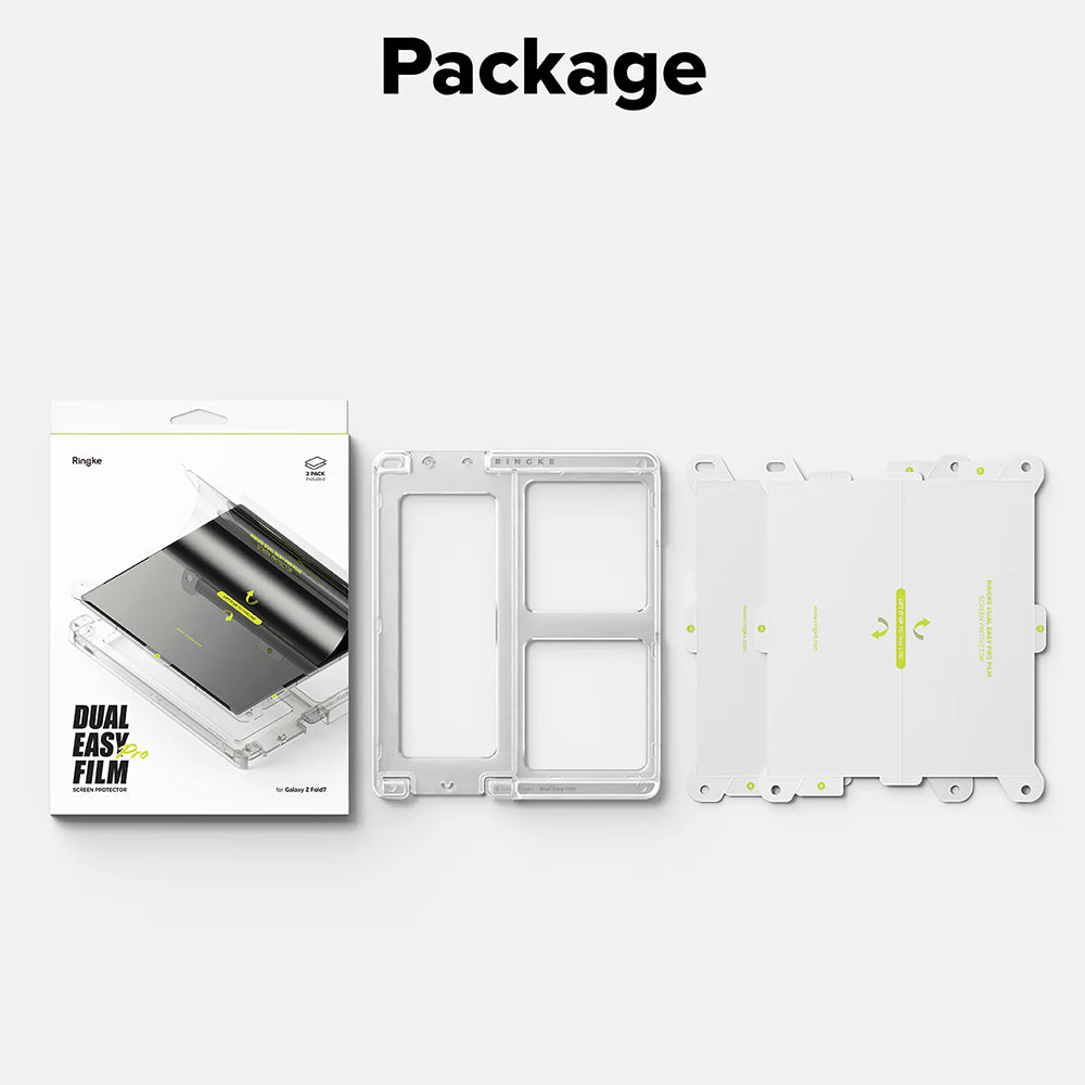 Протектор за вътрешен екран Ringke Dual Easy Pro за Samsung Galaxy Z Fold7 F966, пластмаса, комплект от 2 броя