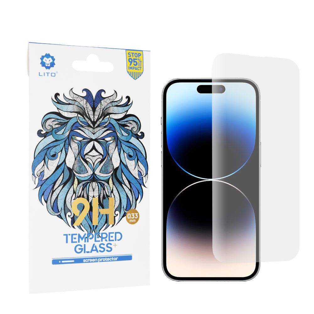 Протектор за екран Lito Classic за Apple iPhone 14 Pro, закалено стъкло, пълно залепване, 2.5D