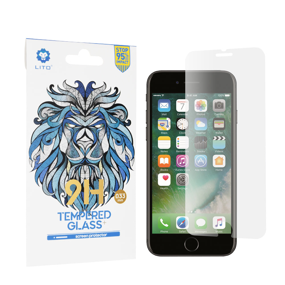Протектор за екран Lito Classic за Apple iPhone SE (2022) / SE (2020) / 8 / 7, закалено стъкло, пълно залепване, 2.5D