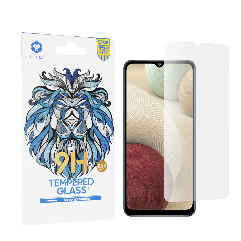 Протектор за екран Lito Classic за Samsung Galaxy F12 F127 / A12 Nacho A127 / M02 M022 / M12 M127, закалено стъкло, пълно залепване, 2.5D
