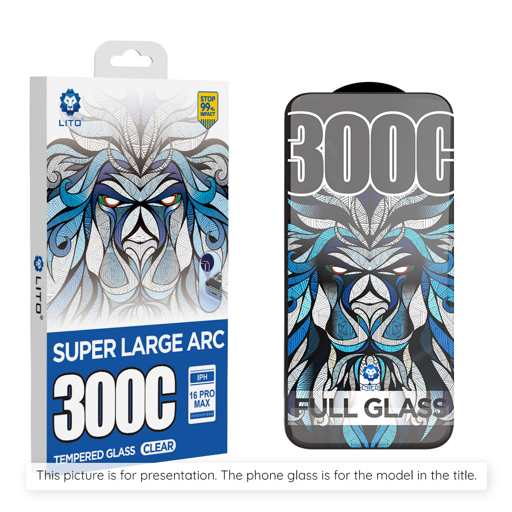 Защитно фолио Lito D+ Max 300C за екран на Apple iPhone 17 Air, закалено стъкло, Full Glue