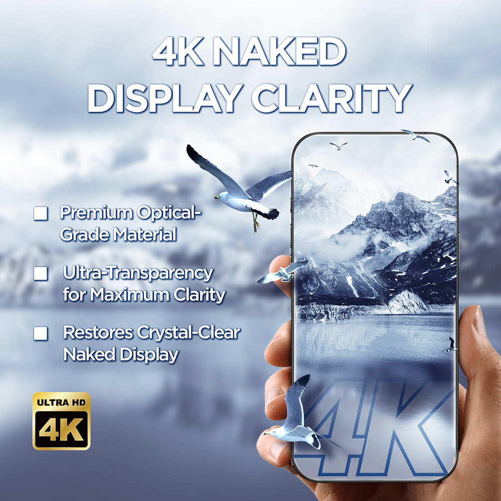 Защитно фолио Lito D+ Max 4K за екран на Apple iPhone 17 / 16 Pro, закалено стъкло, пълно лепило, черно