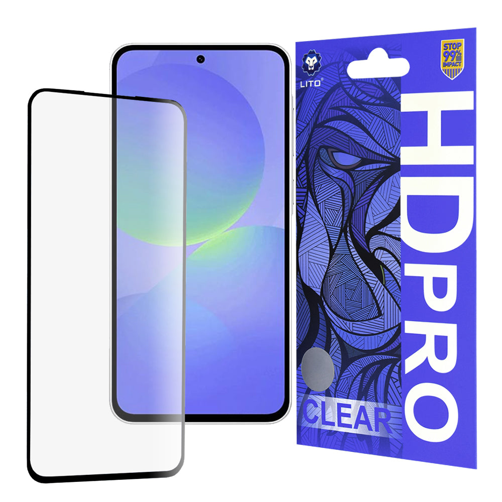 Протектор за екран Lito HD Pro Clear за Samsung Galaxy A36 A366, закалено стъкло, пълно залепване, черен