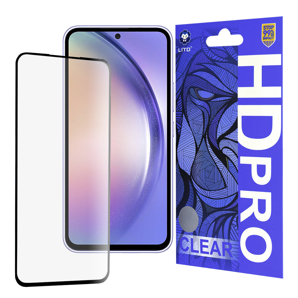 Протектор за екран Lito HD Pro Clear за Samsung Galaxy A54 A546, закалено стъкло, пълно залепване, черен