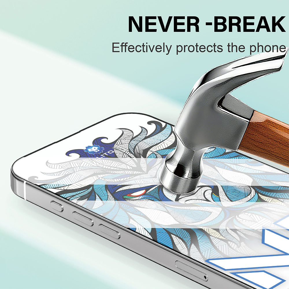 Защитно фолио Lito NB за екран на Apple iPhone 17 Pro Max, закалено стъкло, пълно лепене, черно