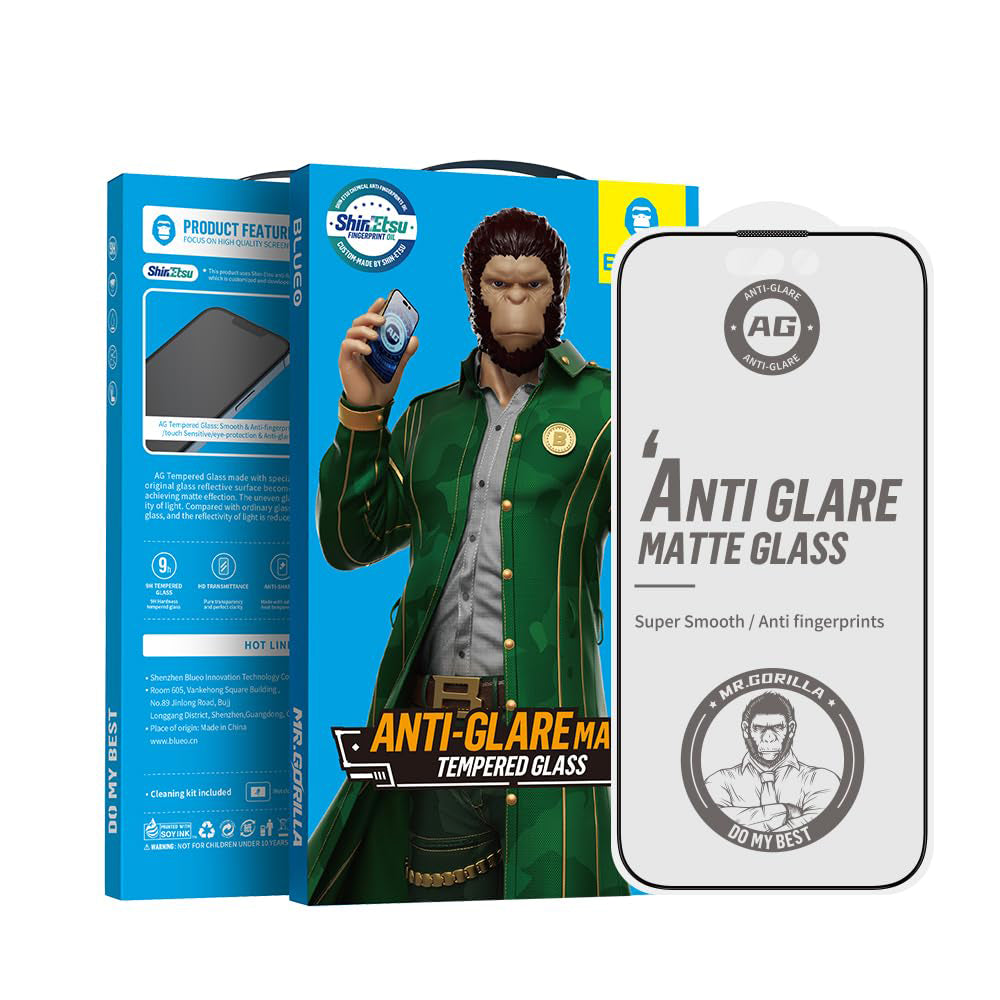 Защитно фолио за екран Matte Blueo Anti-Glare за Apple iPhone 17 Air, закалено стъкло, Full Glue