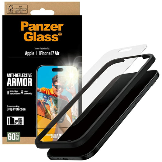 Защитно фолио Matte PanzerGlass Armor EasyAligner за Apple iPhone 17 Air, Закалено стъкло, Пълно лепене