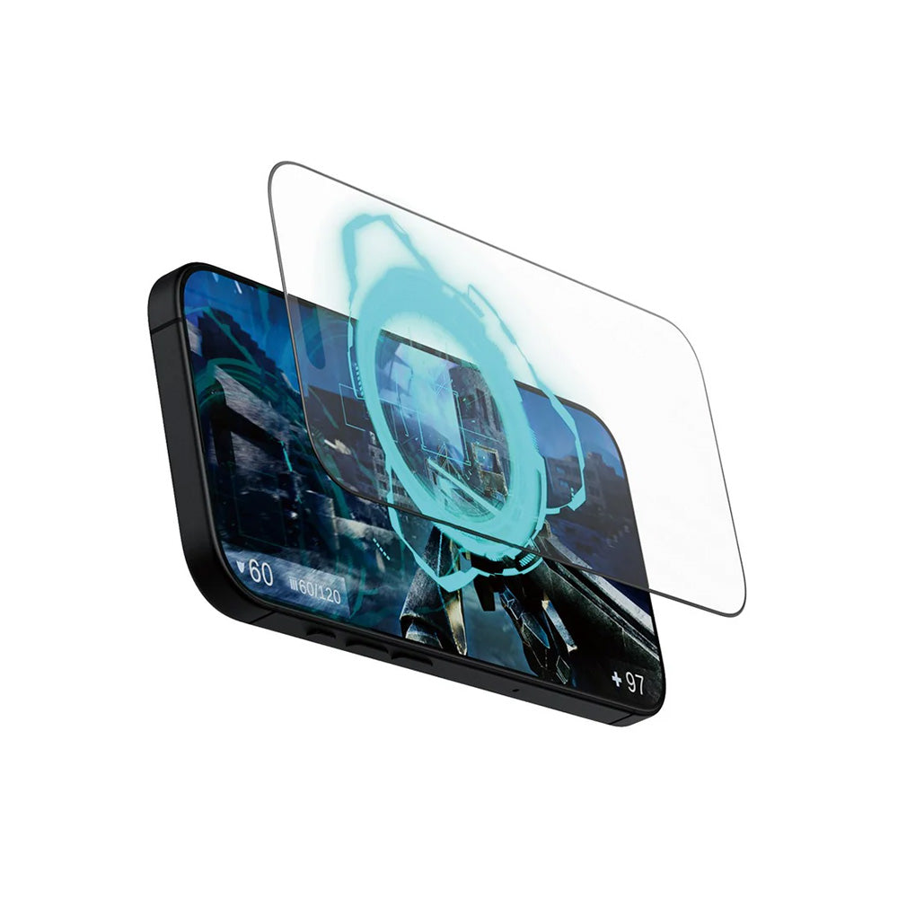 Matte PanzerGlass Ultra-Wide Fit Gaming Screen Protector for Apple iPhone 16 Pro, Tempered Glass, Full Glue, Black