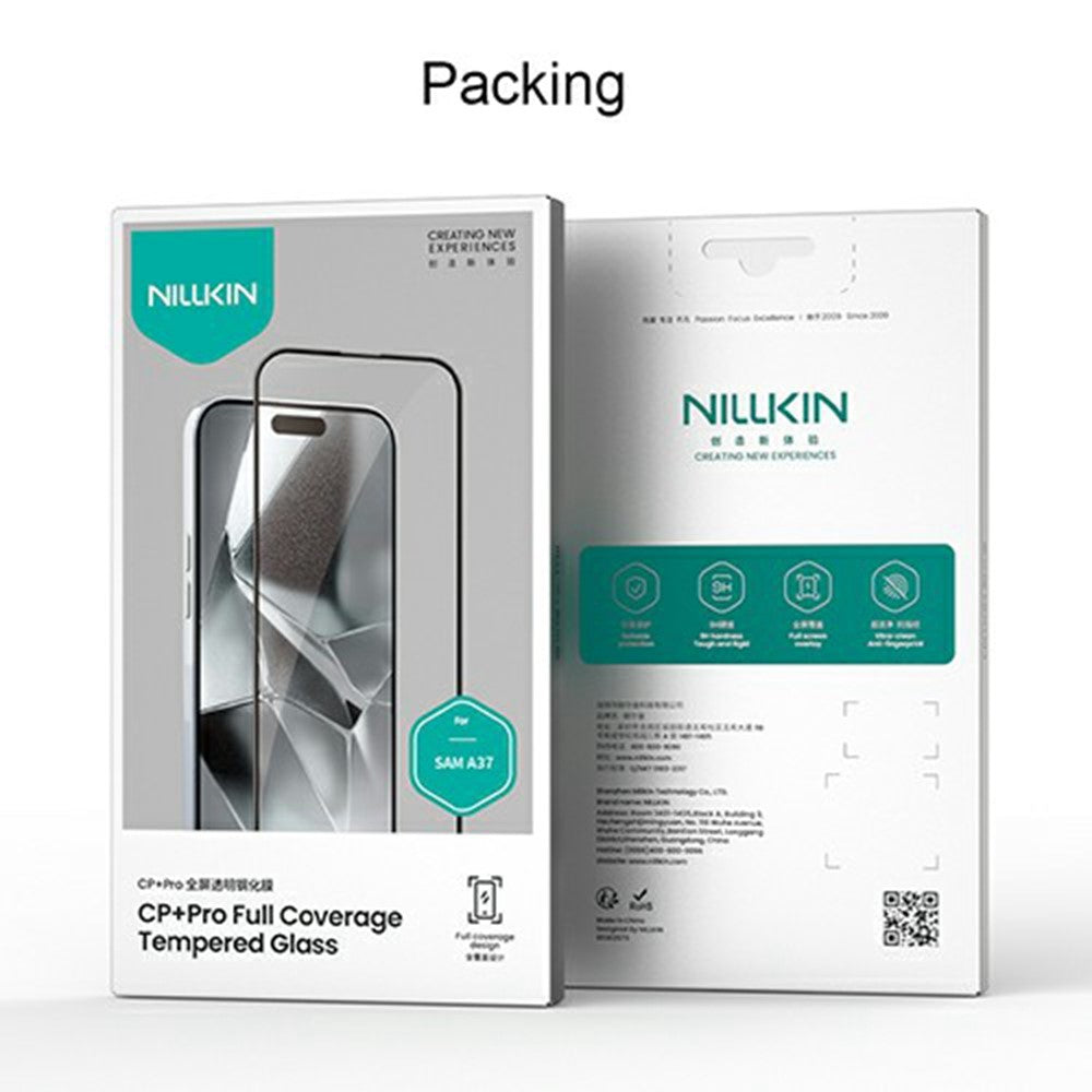 Протектор за екран Nillkin CP+ Pro за Samsung Galaxy A37 5G, закалено стъкло, пълно залепване, черен