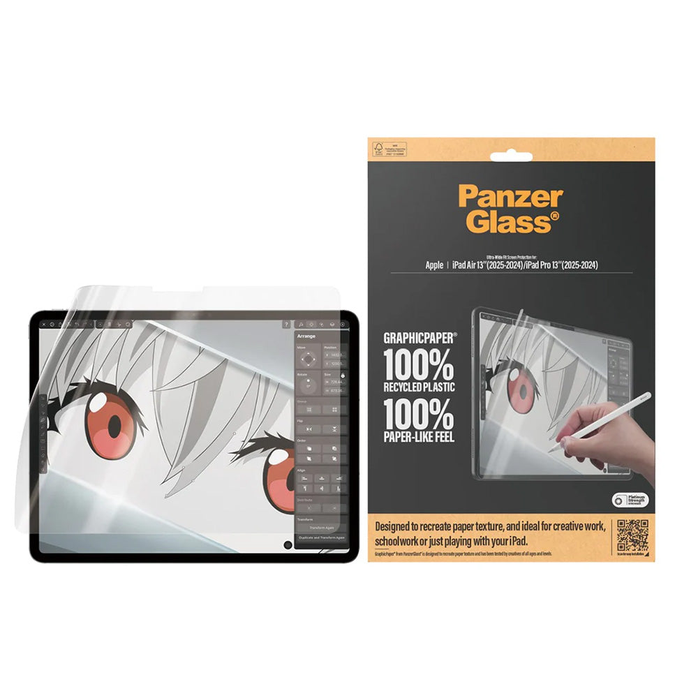 PanzerGlass Ultra-Wide Fit GraphicPaper Screen Protector for Apple iPad Air 13 (2026) / Pro 13 (2025), Plastic
