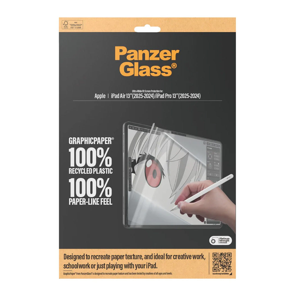 PanzerGlass Ultra-Wide Fit GraphicPaper Screen Protector for Apple iPad Air 13 (2026) / Pro 13 (2025), Plastic
