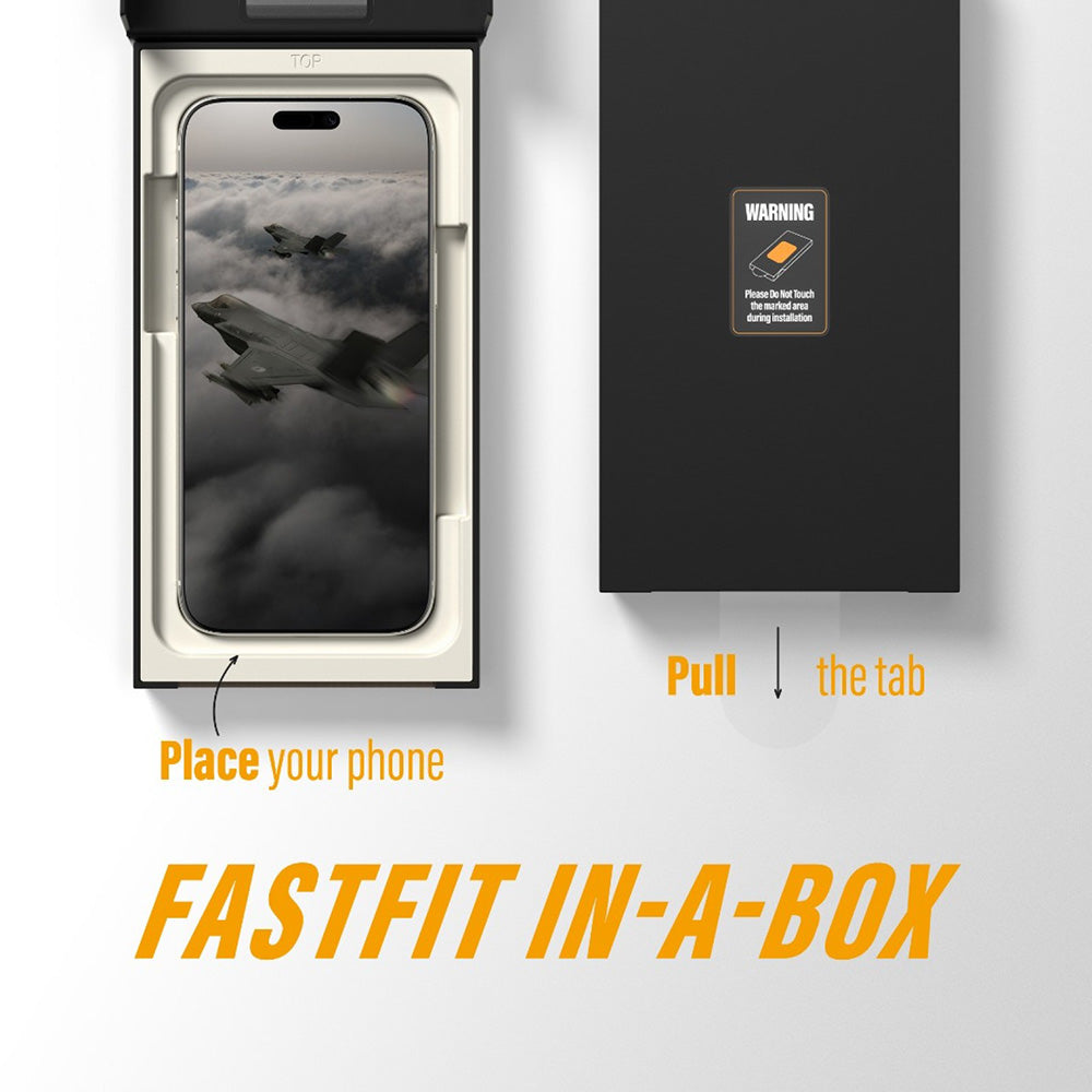 Защитно фолио за екран PanzerGlass Ultra-Wide Fit Stealth Fastfit за Apple iPhone 17 / 16 Pro, Закалено стъкло, Пълно лепило, Черно