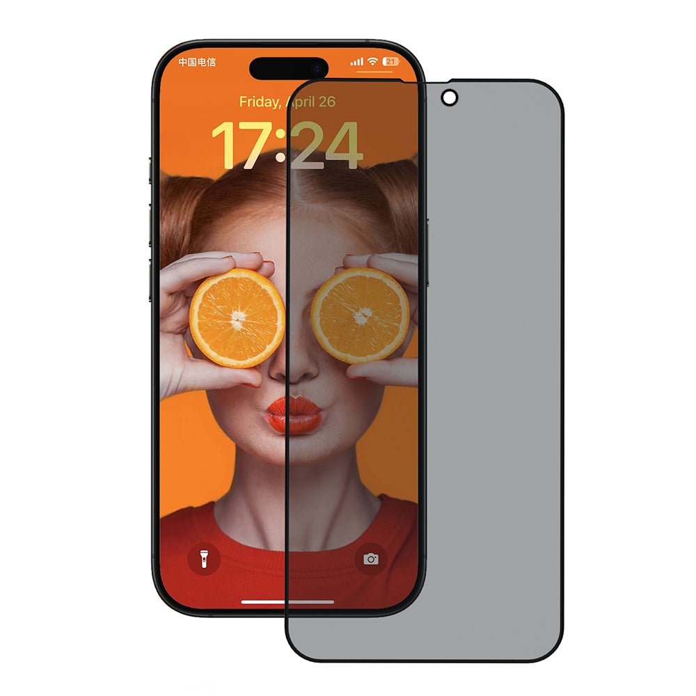 Протектор за екран Privacy Anank 3X Reinforced за Apple iPhone 14 Pro Max, закалено стъкло, пълно залепване, 2.5D