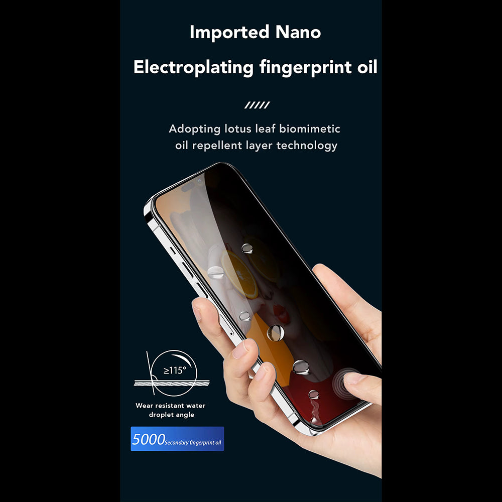 Протектор за екран Privacy Anank 3X Reinforced за Apple iPhone 14 Pro Max, закалено стъкло, пълно залепване, 2.5D