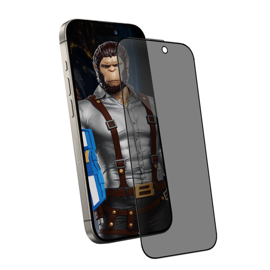 Протектор за екран Privacy Blueo Anti-Peep за Apple iPhone 16 / 15, закалено стъкло, пълно залепване
