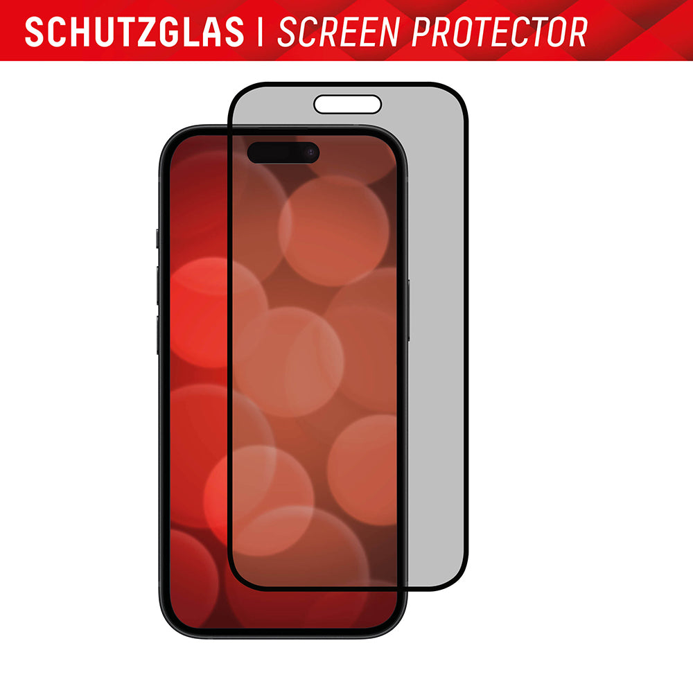 Протектор за екран Privacy Displex Real Glass за Apple iPhone 16 Plus, закалено стъкло, пълно залепване