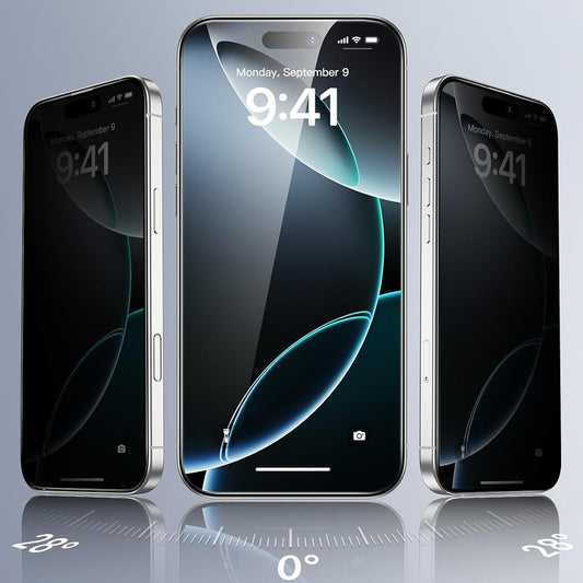 Защитно фолио Ecran Privacy ESR за Apple iPhone 17 Air, Закалено стъкло, Full Glue, Комплект от 3 броя