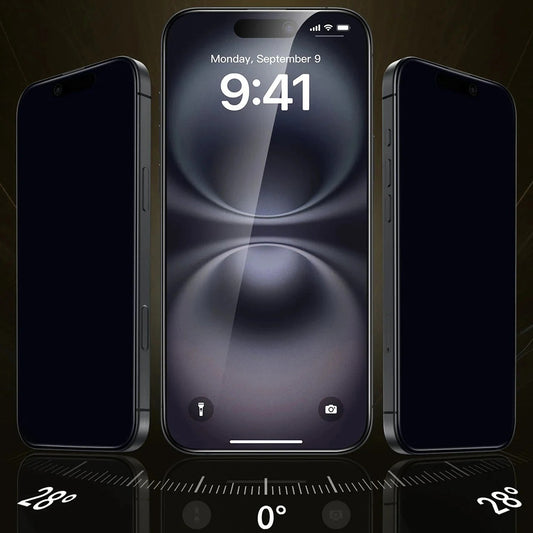 Защитно фолио Ecran Privacy ESR UltraFit Armorite Pro за Apple iPhone 17 / 16 Pro, закалено стъкло, Full Glue, комплект от 3 броя