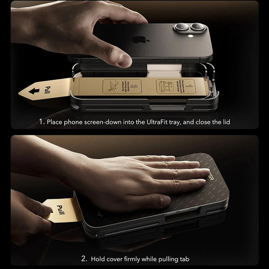 Защитно фолио Ecran Privacy ESR UltraFit Armorite Pro за Apple iPhone 17 Pro Max, Закалено стъкло, Пълно залепване, Комплект 3 броя