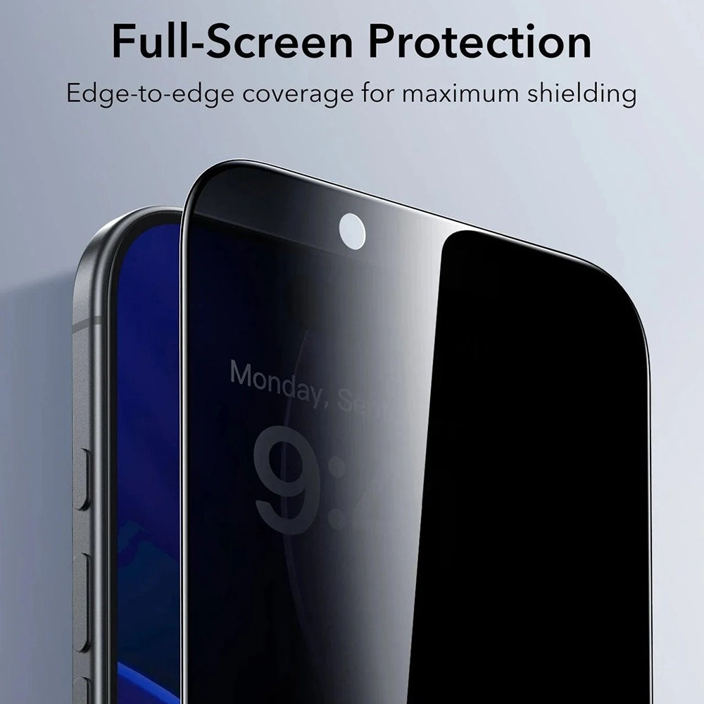 Защитно фолио Ecran Privacy ESR UltraFit за Apple iPhone 17 Air, Закалено стъкло, Пълно залепване, Комплект 3 броя