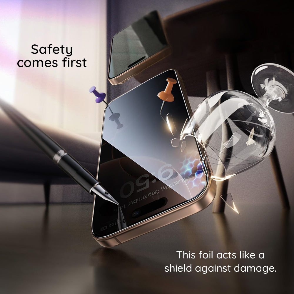 Защитно фолио Privacy Guess за Apple iPhone 16 Pro Max, закалено стъкло, Full Glue, 2.5D