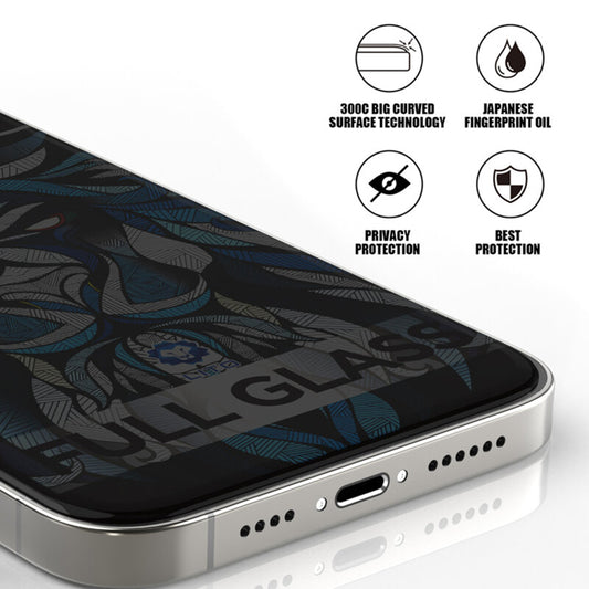 Защитно фолио Ecran Privacy Lito D+ Max 300C за Apple iPhone 17 Air, закалено стъкло, Full Glue