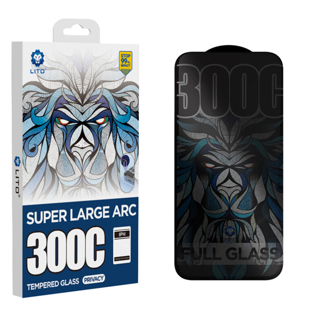 Защитно фолио Privacy Lito D+ Max 300C за Apple iPhone 17 Pro, закалено стъкло, Full Glue