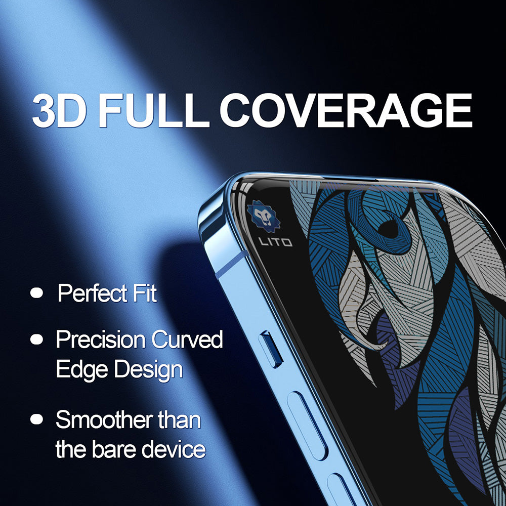 Защитно фолио Privacy Lito D+ Max 4K за Apple iPhone 17 / 16 Pro, закалено стъкло, Full Glue
