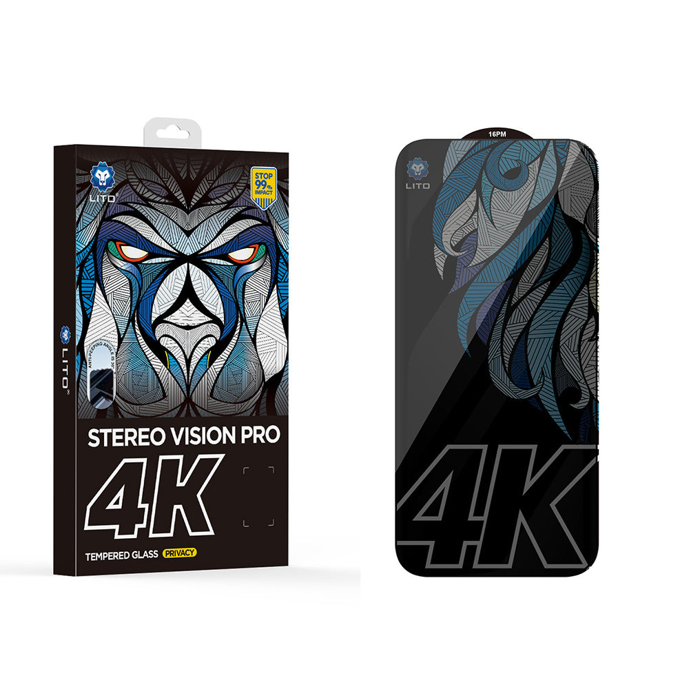 Защитно фолио Privacy Lito D+ Max 4K за Apple iPhone 17 Pro Max, закалено стъкло, Full Glue