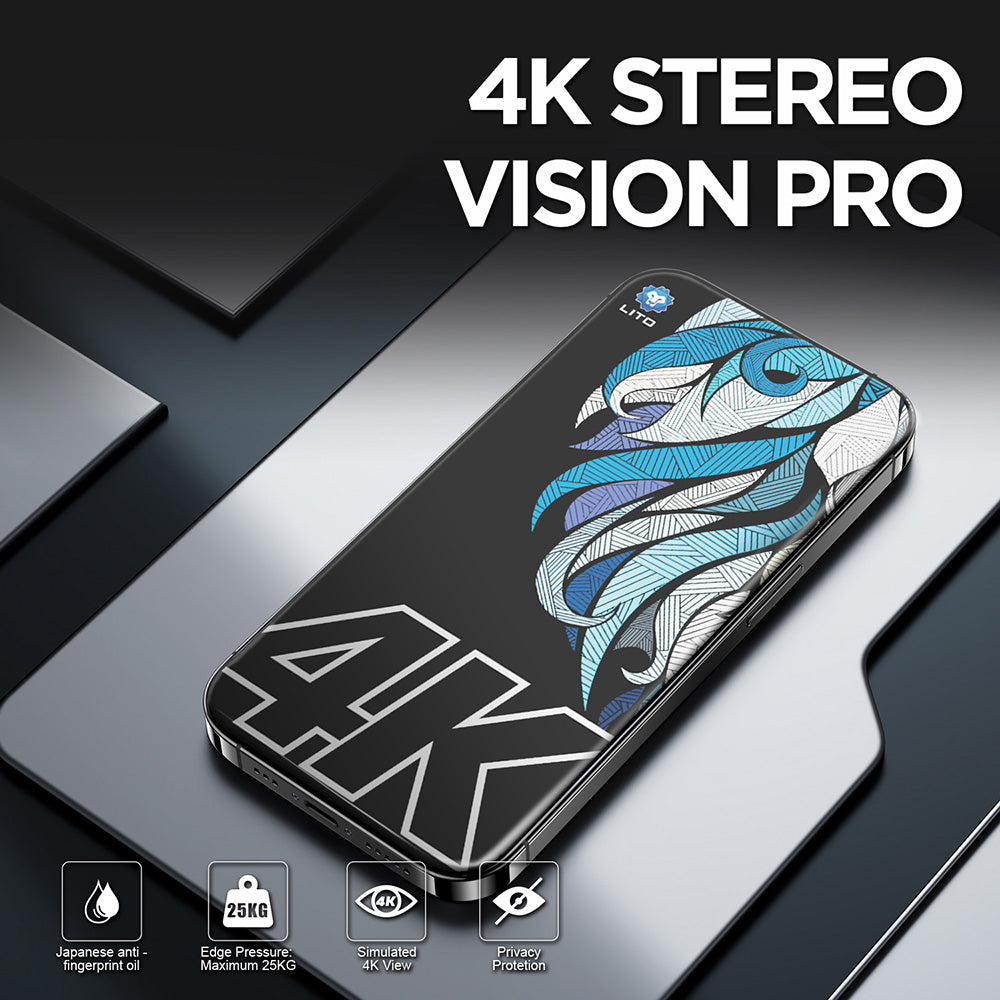Защитно фолио Privacy Lito D+ Max 4K за Apple iPhone 17 Pro Max, закалено стъкло, Full Glue