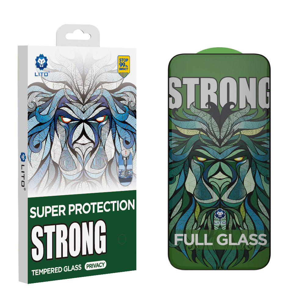 Защитно фолио Privacy Lito D+ Max Strong за Apple iPhone 17 / 16 Pro, закалено стъкло, Full Glue