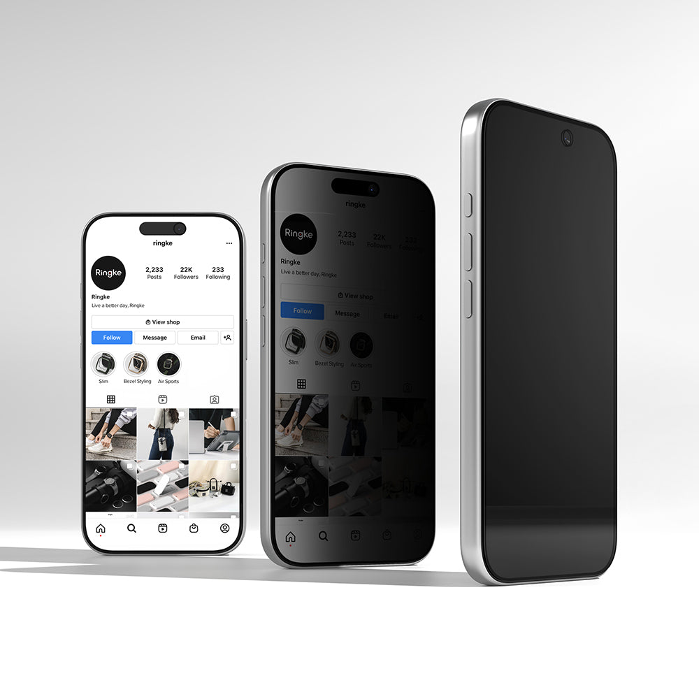 Протектор за екран Privacy Ringke Easy Slide за Apple iPhone 18 Pro, закалено стъкло, пълно залепване, комплект от 2 броя