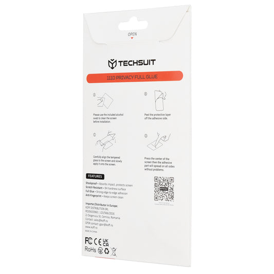 Защитно фолио Privacy Techsuit за Motorola Edge 70, закалено стъкло, Full Glue, 111D