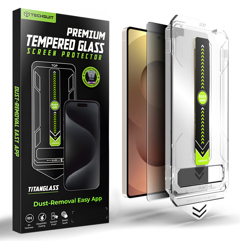 Фолио за защита на екрана Privacy Techsuit TitanGlass CrystalHD за Samsung Galaxy S26 Ultra S948, Закалено стъкло, Пълно лепене