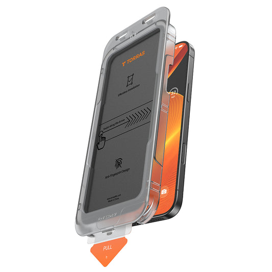 Фолио за защита на екрана Privacy Torras GlassGo Install Master за Apple iPhone 17 Pro Max, закалено стъкло, Full Glue