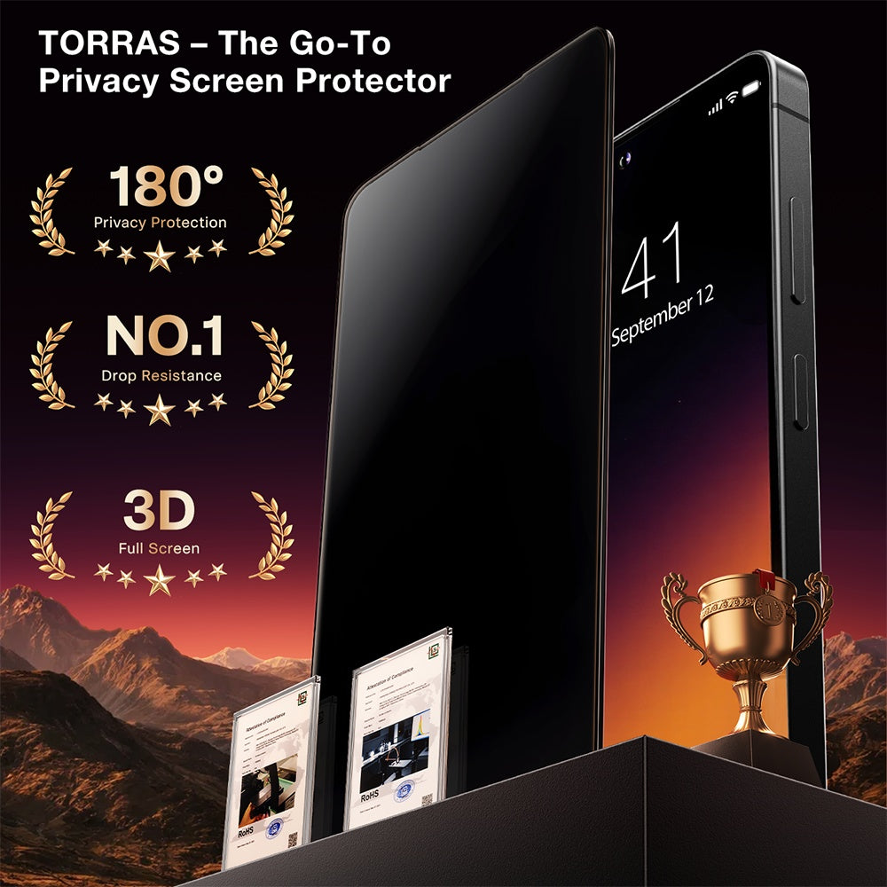 Защитно фолио Ecran Privacy Torras GlassGo Install Master за Samsung Galaxy S26 Ultra S948, закалено стъкло, Full Glue