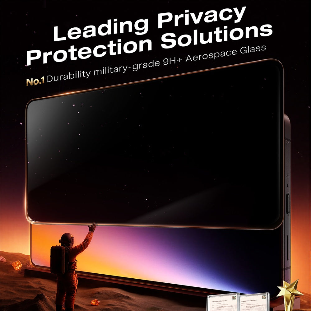 Защитно фолио Ecran Privacy Torras GlassGo Install Master за Samsung Galaxy S26 Ultra S948, закалено стъкло, Full Glue