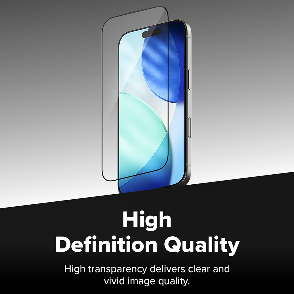 Протектор за екран Ringke Easy Slide за Apple iPhone 17 Pro, закалено стъкло, пълно залепване, комплект от 2 броя