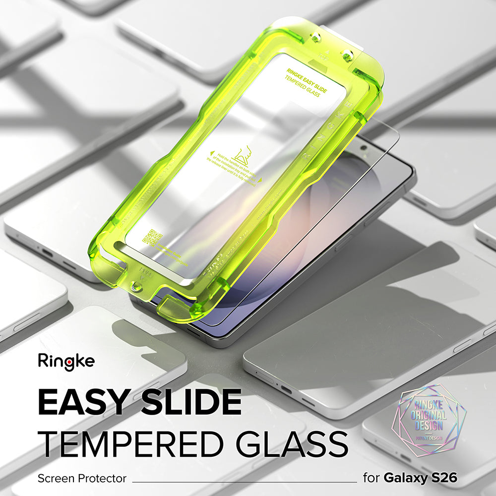 Защитно фолио Ringke Easy Slide за Samsung Galaxy S26 S942, закалено стъкло, пълно залепване, комплект от 2 броя