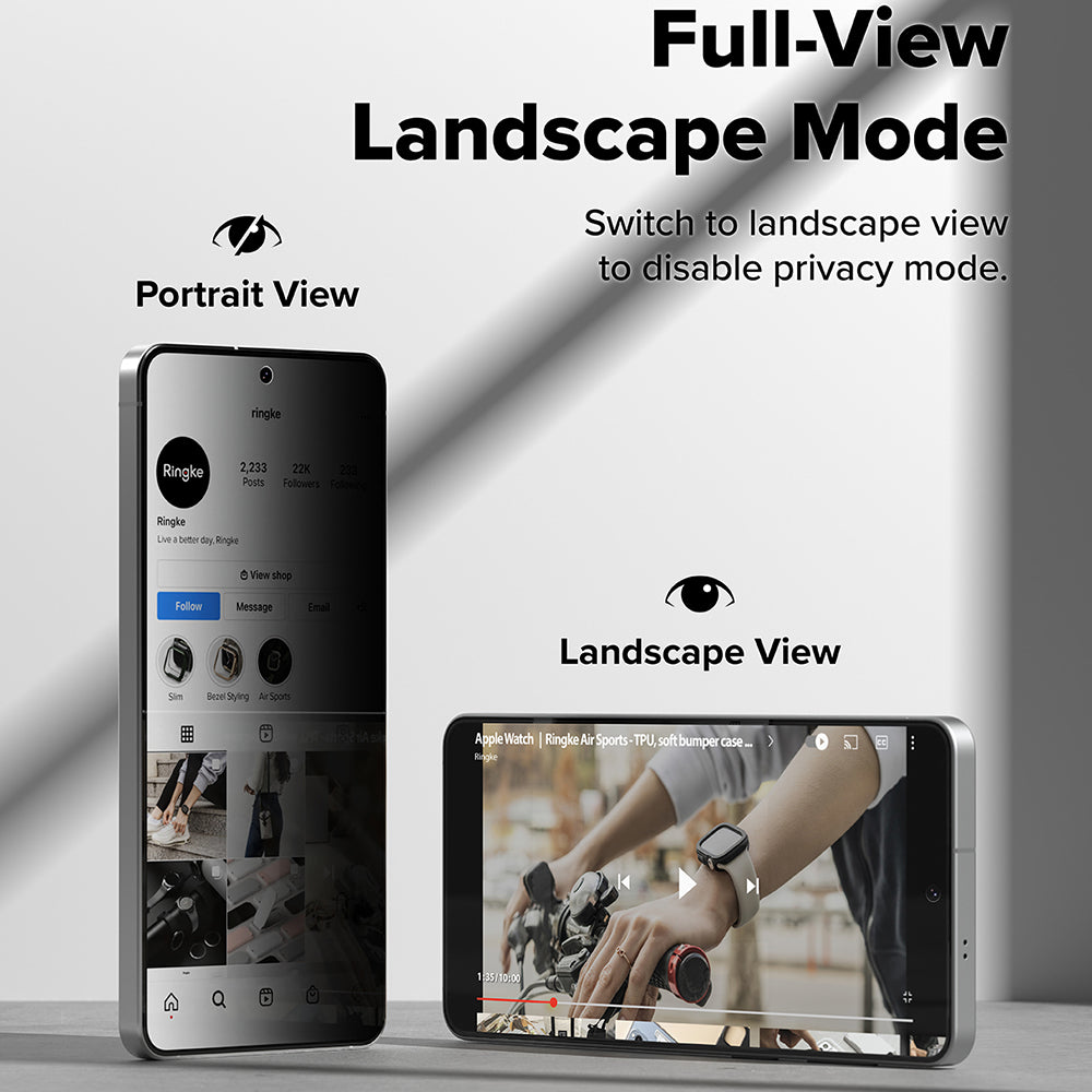 Защитно фолио Ringke Easy Slide за екран на Samsung Galaxy S26 S942, закалено стъкло, пълно залепване, комплект от 2 броя, черно