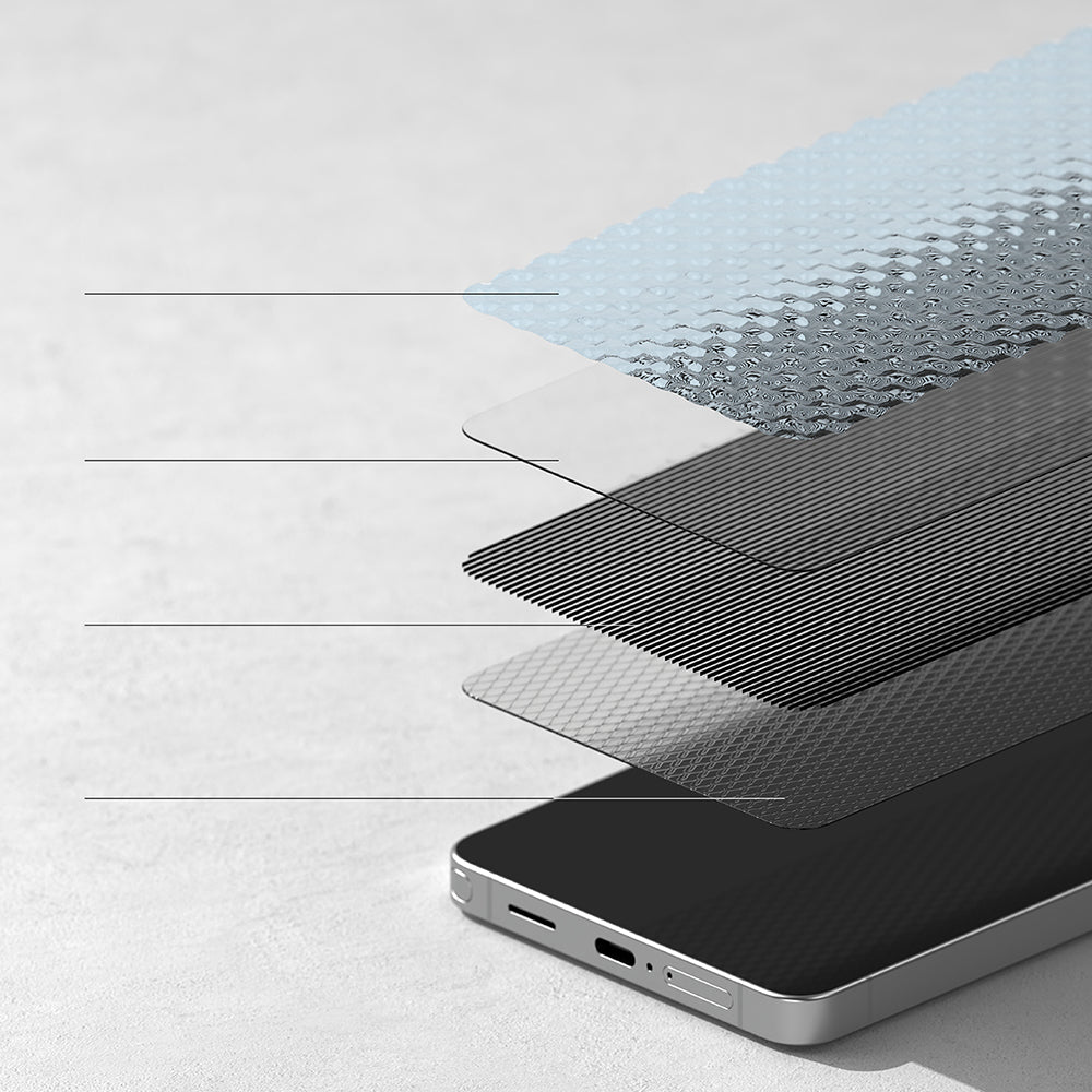 Защитно фолио Ringke Easy Slide за Samsung Galaxy S26 Ultra S948, закалено стъкло, пълно залепване, комплект от 2 броя, черно.