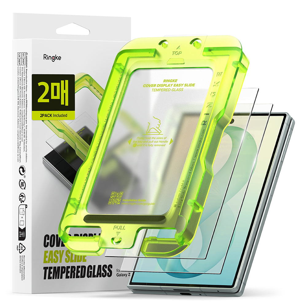 Протектор за външен екран Ringke Easy Slide за Samsung Galaxy Z Fold8 F971, закалено стъкло, пълно залепване, комплект от 2 броя