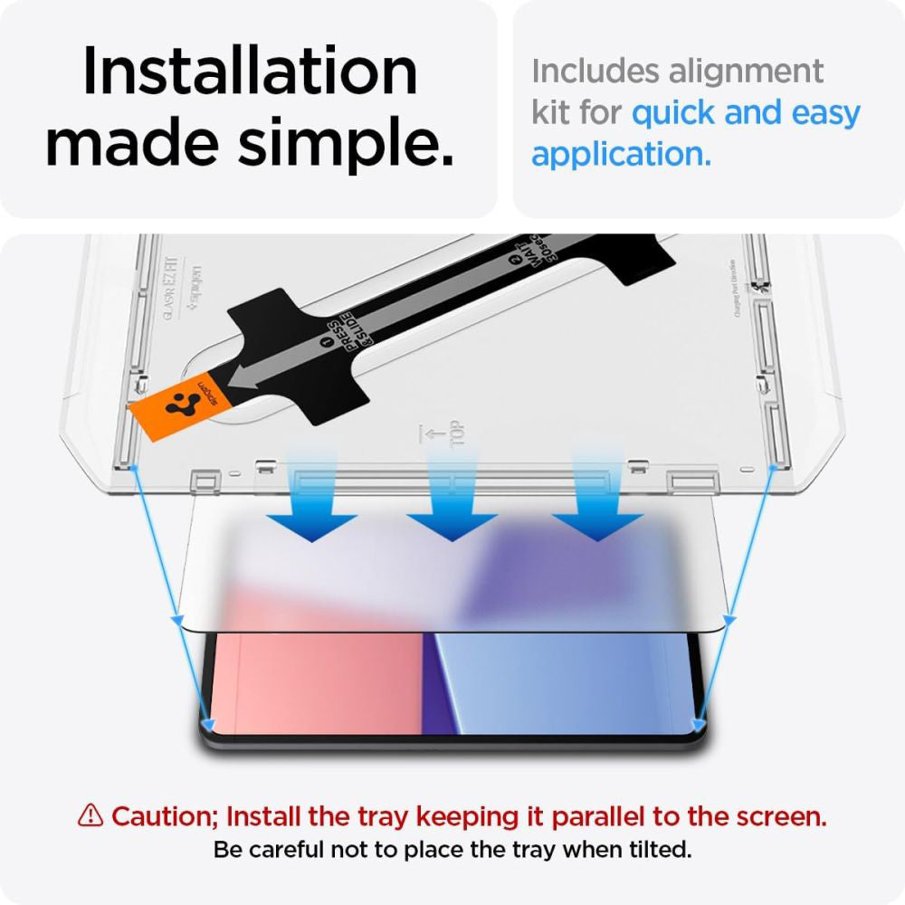 Защитно фолио за екран Spigen GlastR EZ FIT за Apple iPad Pro 13 (2024), закалено стъкло, Full Glue AGL07793