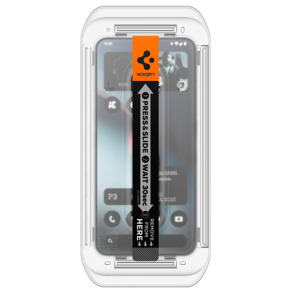 Фолио за защита на екрана Spigen GlastR EZ FIT за Nothing Phone (3), закалено стъкло, пълно лепене, комплект от 2 броя AGL10165