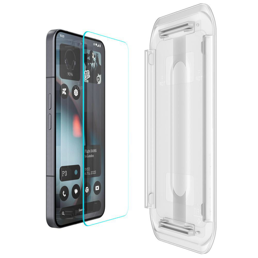 Фолио за защита на екрана Spigen GlastR EZ FIT за Nothing Phone (3), закалено стъкло, пълно лепене, комплект от 2 броя AGL10165