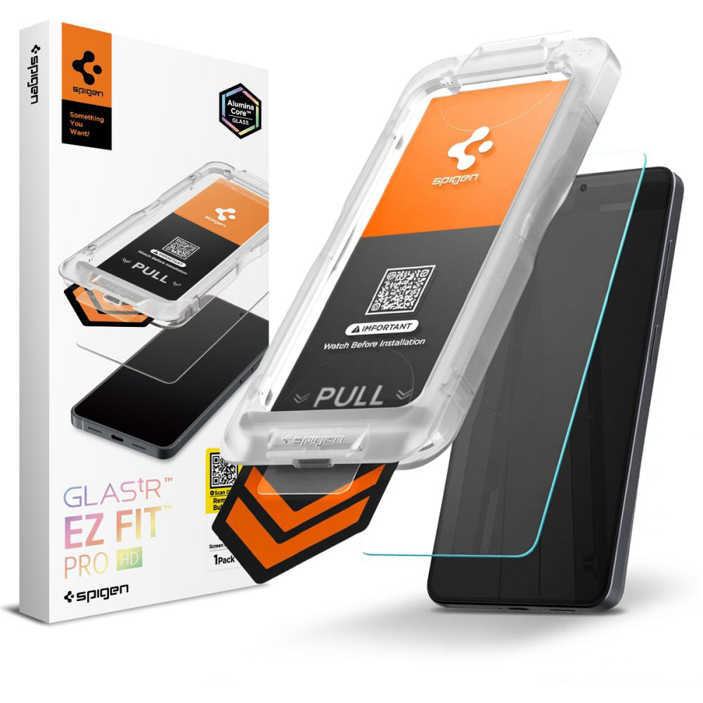 Протектор за екран Spigen GlastR EZ FIT Pro HD за Samsung Galaxy S26 Plus S947, закалено стъкло, Full Glue AGL11086