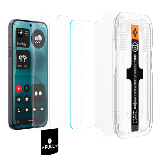 Протектор за екран Spigen GlastR EZ FIT Pro за Nothing Phone (4a) Pro, закалено стъкло, пълно залепване, комплект 2 броя AGL11681